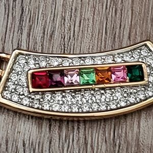 Lia Sophia Necklace Goldtone Chain Rhinestones